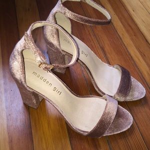 Pink velvet Madden Girl heels